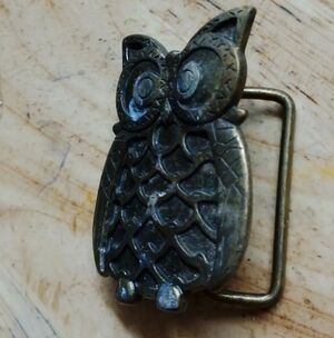 Bronze Owl Belt Buckle  Brass Owl Belt Buckle / 1980s /